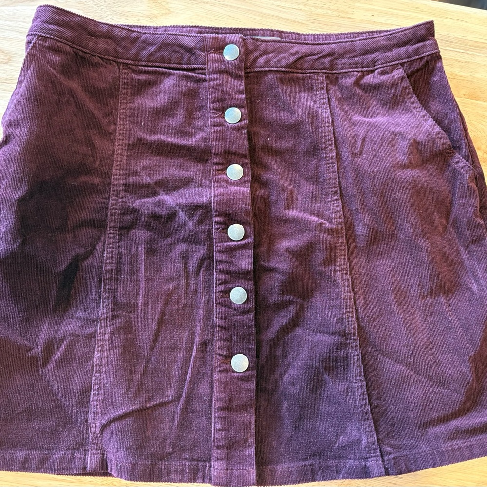 Maurices Maroon A-line Mini Skirt Casual